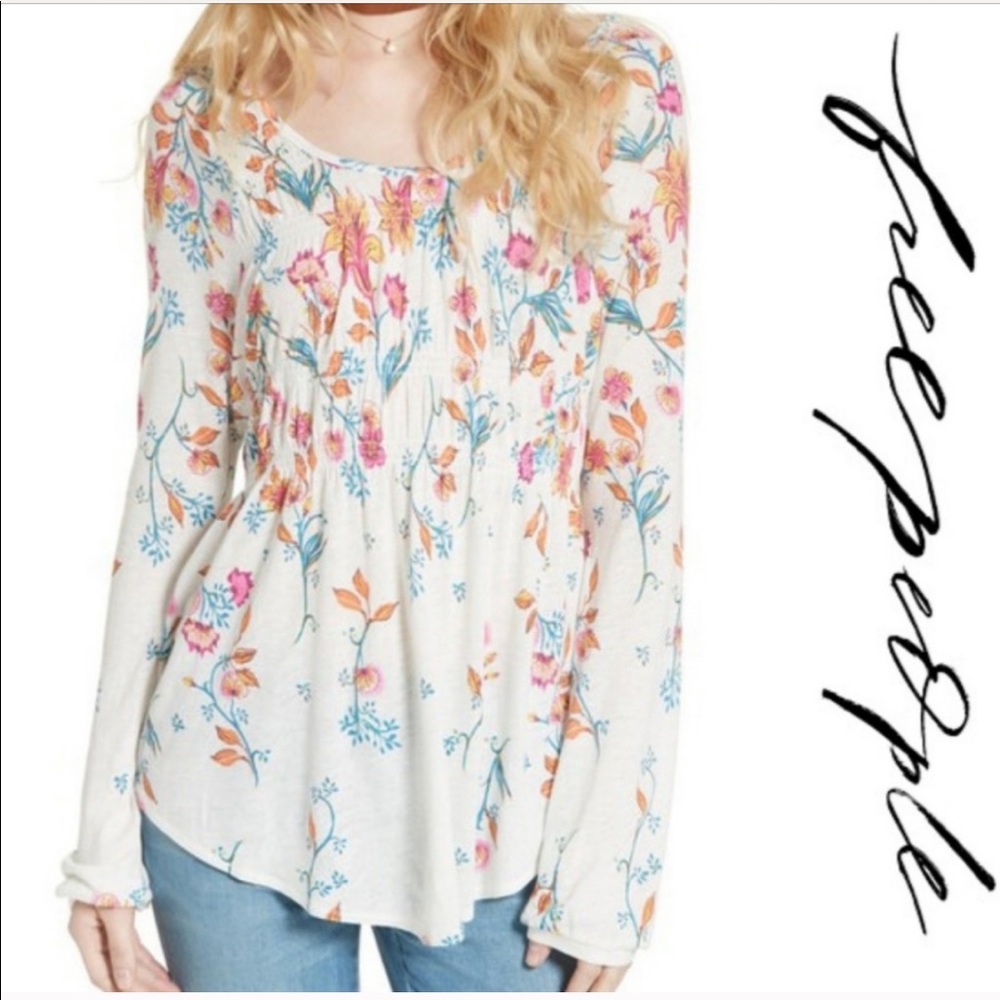 Free People Floral Dahlia top
